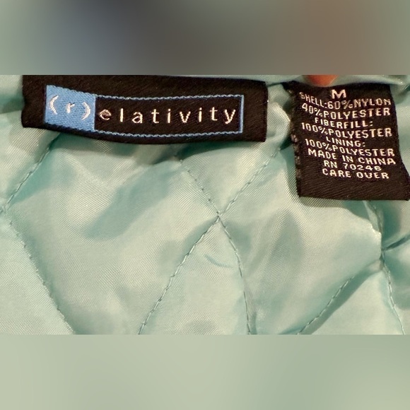 Relativity Women Full Zip Quilted Outerwear Vest Blue Size Medium - Picture 5 of 5